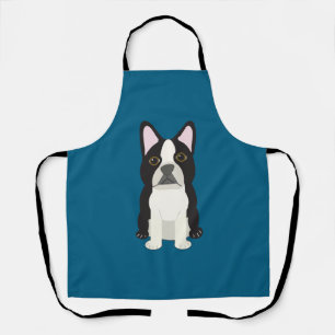Boston Terrier blue Apron