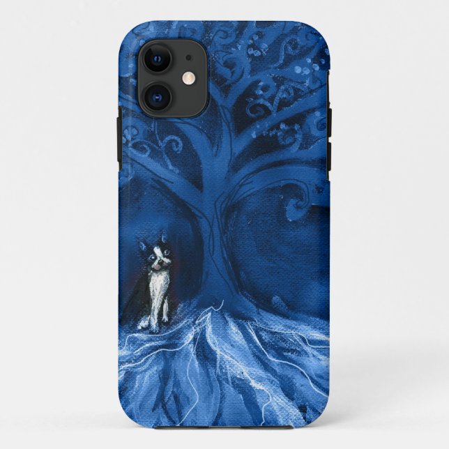 Boston terrier blue Case-Mate iPhone case (Back)