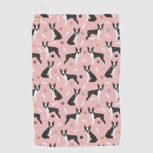 Boston Terrier Bones and Paws Golf Towel