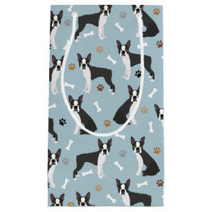Boston Terrier Bones and Paws Small Gift Bag