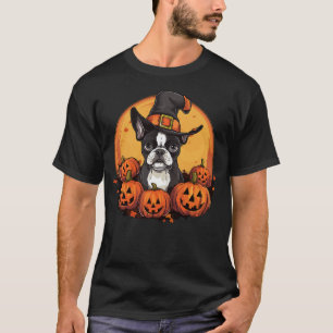 Boston Terrier Bostie Dog Breed Pet Halloween Pump T-Shirt