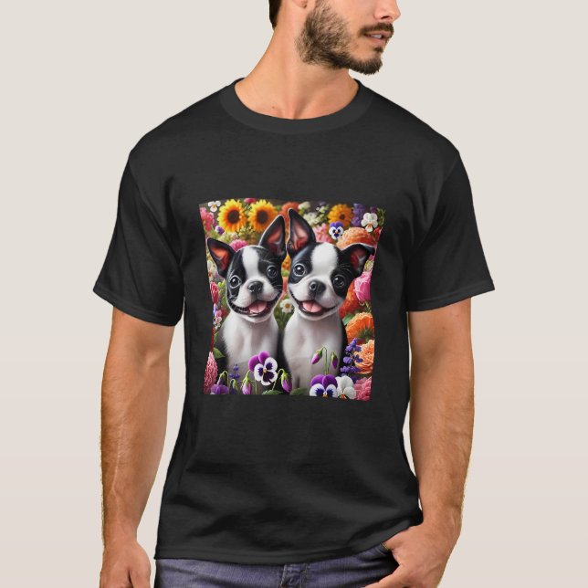 Boston Terrier Bostie Mom Dad Tee Dog Pet Love Dog (Front)