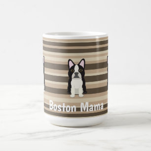 Boston Terrier, Boston Mama Neutral striped  Coffee Mug