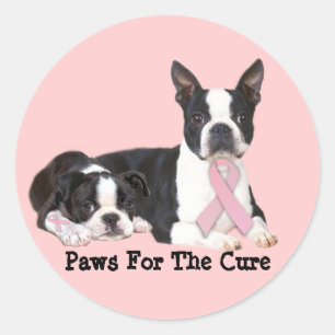 Boston Terrier Breast Cancer Sticker