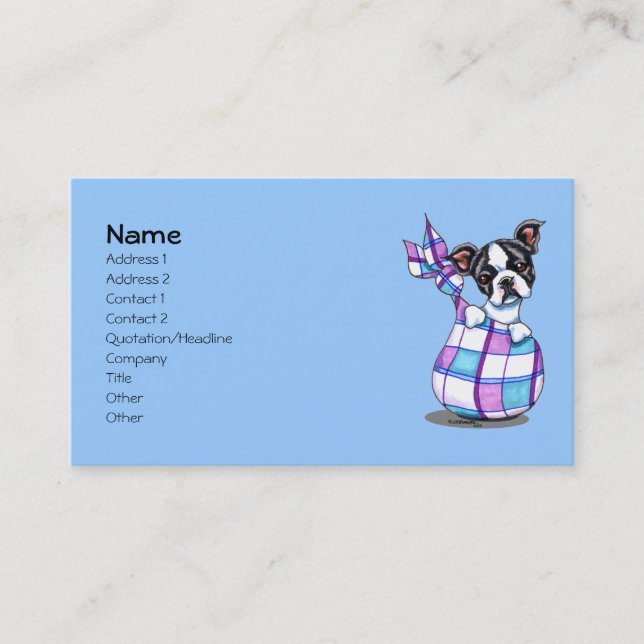 Boston Terrier Breeder Business Card (Front)
