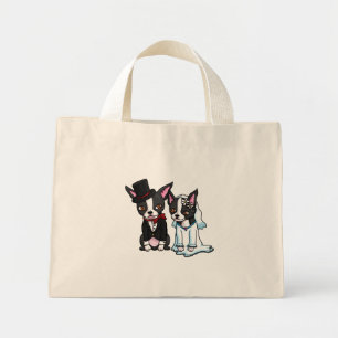 Boston Terrier Bride and Groom Mini Tote Bag