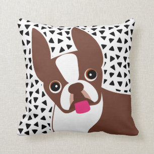 Boston Terrier Brown or Red Coated Dog Cushion