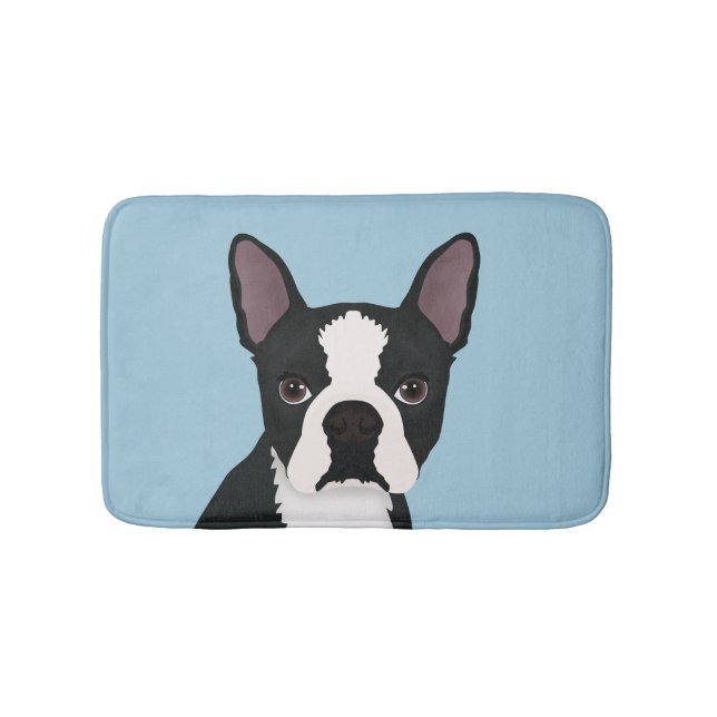 boston terrier cartoon bath mat (Front)