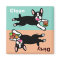 Boston Terrier Cartoon Dirty / Clean