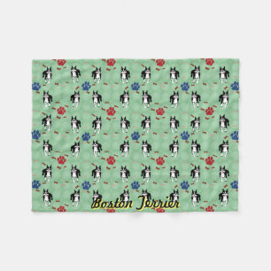 Boston Terrier Cartoon Fleece Blanket