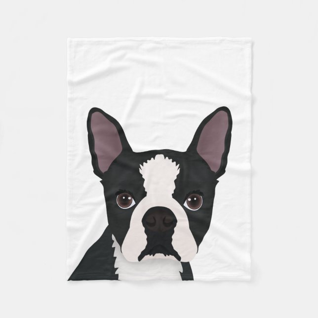 boston terrier cartoon fleece blanket (Front)