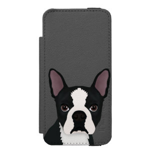 boston terrier cartoon incipio watson™ iPhone 5 wallet case