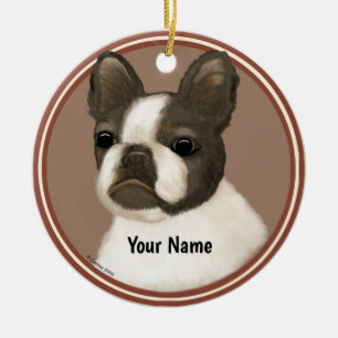 Boston Terrier Ceramic Tree Decoration