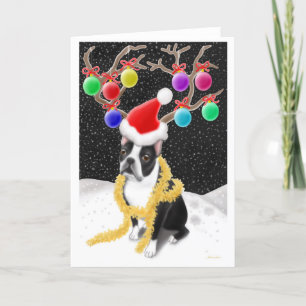 Boston Terrier Christmas Card
