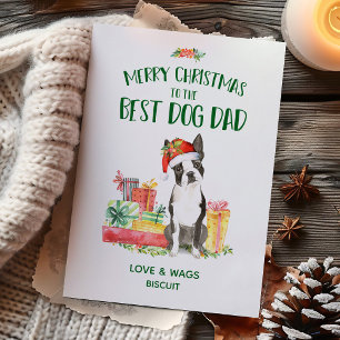 Boston Terrier Christmas Card From Dog