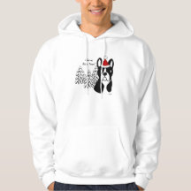 Boston Terrier Christmas Cartoon Snow Woods