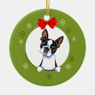 Boston Terrier Christmas Classic Ceramic Tree Decoration