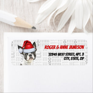 Boston Terrier Christmas Dog Return Address
