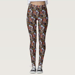 Boston Terrier Christmas Festive Season Leggings
