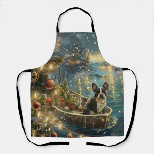 Boston Terrier Christmas Festive Voyage Apron