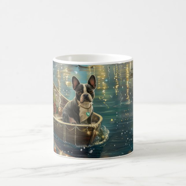 Boston Terrier Christmas Festive Voyage Coffee Mug (Center)