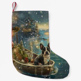 Boston Terrier Christmas Festive Voyage Small Christmas Stocking