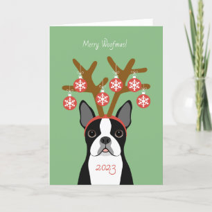 Boston Terrier Christmas Holiday Card