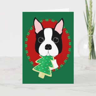 Boston Terrier Christmas Holiday Card
