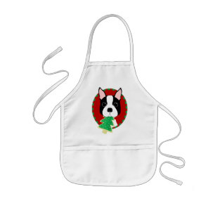 Boston Terrier Christmas Kids Apron