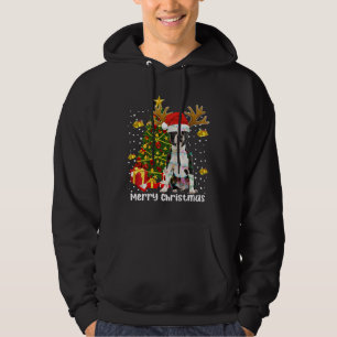 Boston Terrier Christmas Lights Tree Santa Xmas Pa Hoodie