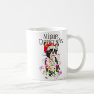 Boston Terrier Christmas Lights Xmas Dog Coffee Mug