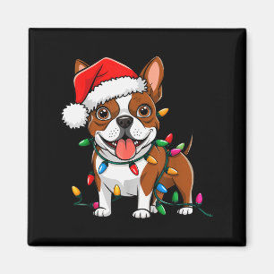 Boston Terrier Christmas Lights Xmas Dogs Men Wome Magnet