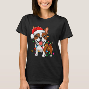 Boston Terrier Christmas Lights Xmas Dogs Men Wome T-Shirt