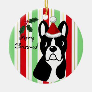 Boston Terrier Christmas Ornament