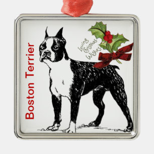 Boston Terrier Christmas Ornament