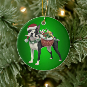 Boston Terrier Christmas Ornament
