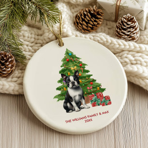 Boston Terrier Christmas Ornament