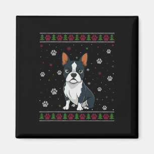 Boston Terrier Christmas Sweater Xmas Pet Animal D Magnet