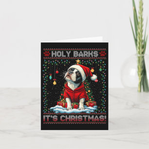 Boston Terrier Christmas Tree Decorations Dog Love Card