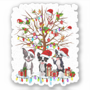 Boston Terrier Christmas Tree Funny Xmas Boston Te