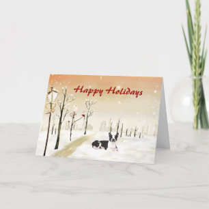 Boston Terrier Christmas Urban Card