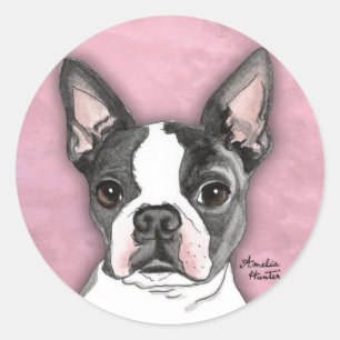 Boston Terrier Classic Round Sticker