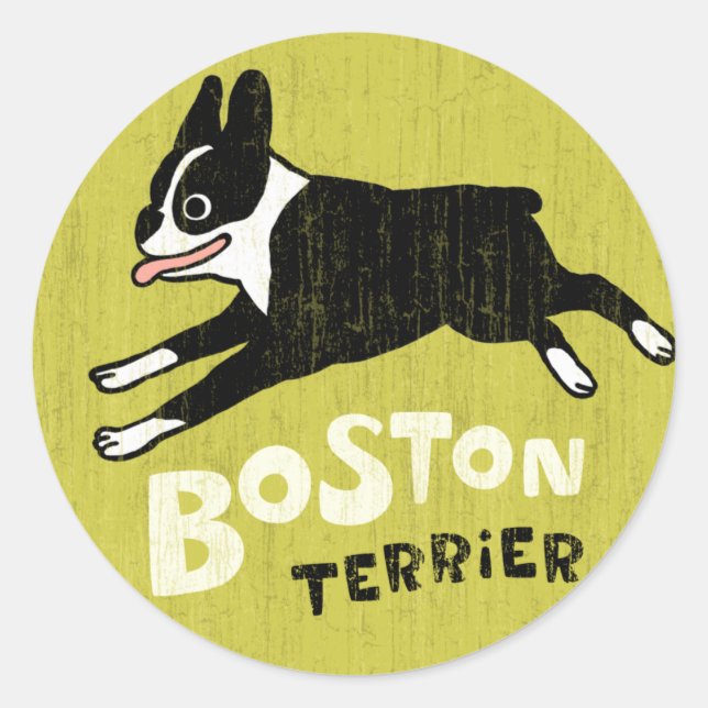 Boston Terrier Classic Round Sticker (Front)