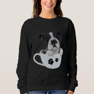 Boston Terrier Coffee Cup Car Sweatshirt