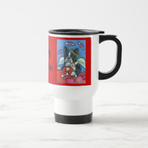 Boston Terrier Cupid DOG VALENTINE TRAVEL MUG
