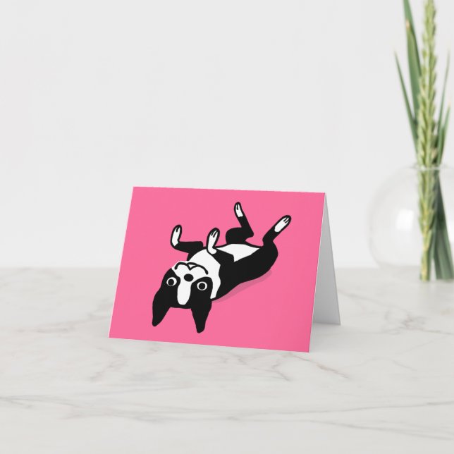 Boston Terrier - Cute Cartoon Dog Card (Front)