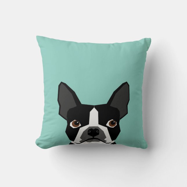 Boston Terrier - Cute dog pet art illustration Cushion (Front)