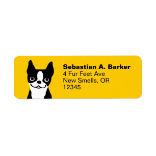 Boston Terrier - Cute Dog Return Address Labels