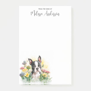 Boston Terrier Cute Puppy Personalised Dog Lover Post-it Notes