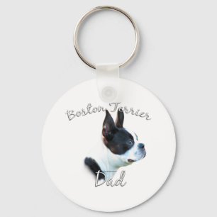 Boston Terrier Dad 2 Key Ring